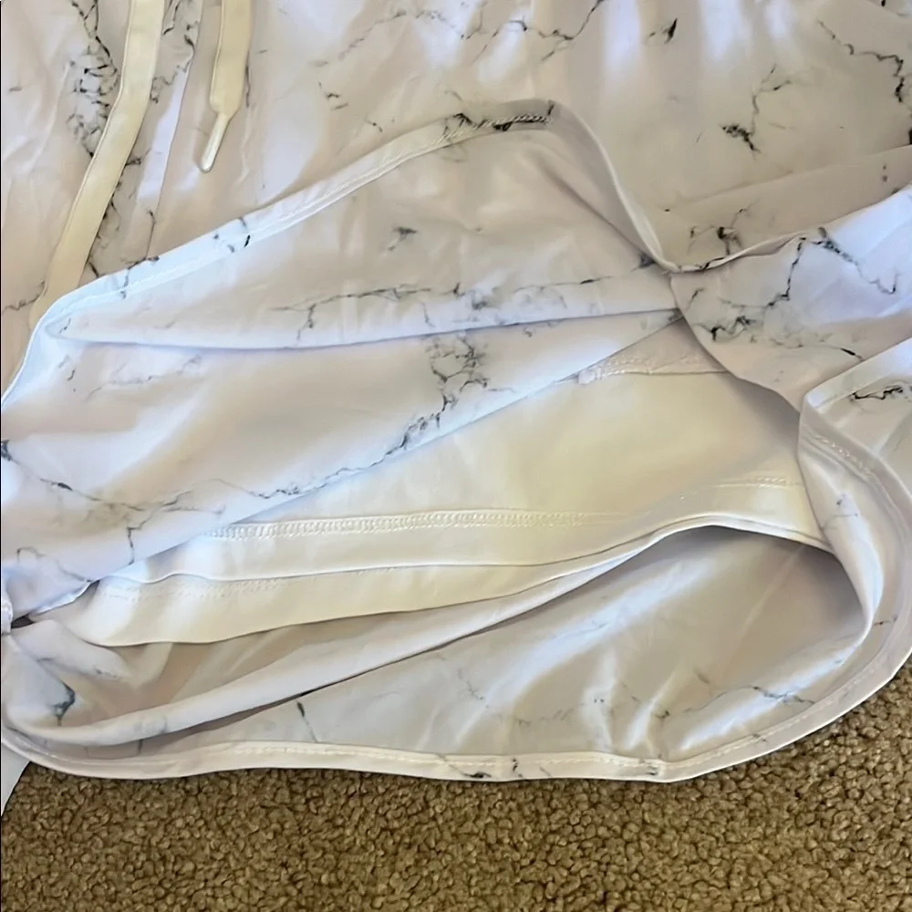 Buffbunny White Marble Athletic Shorts XL